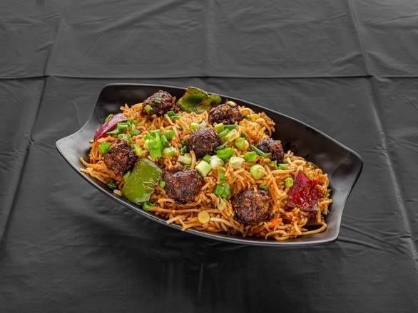 Veg Fried Rice With Veggie Balls.